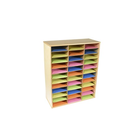 Classroom Select Storage Organizer, 36 Shelves, 29 x 12 x 35-1/2 Inches, Natural Wood Exterior 1491768